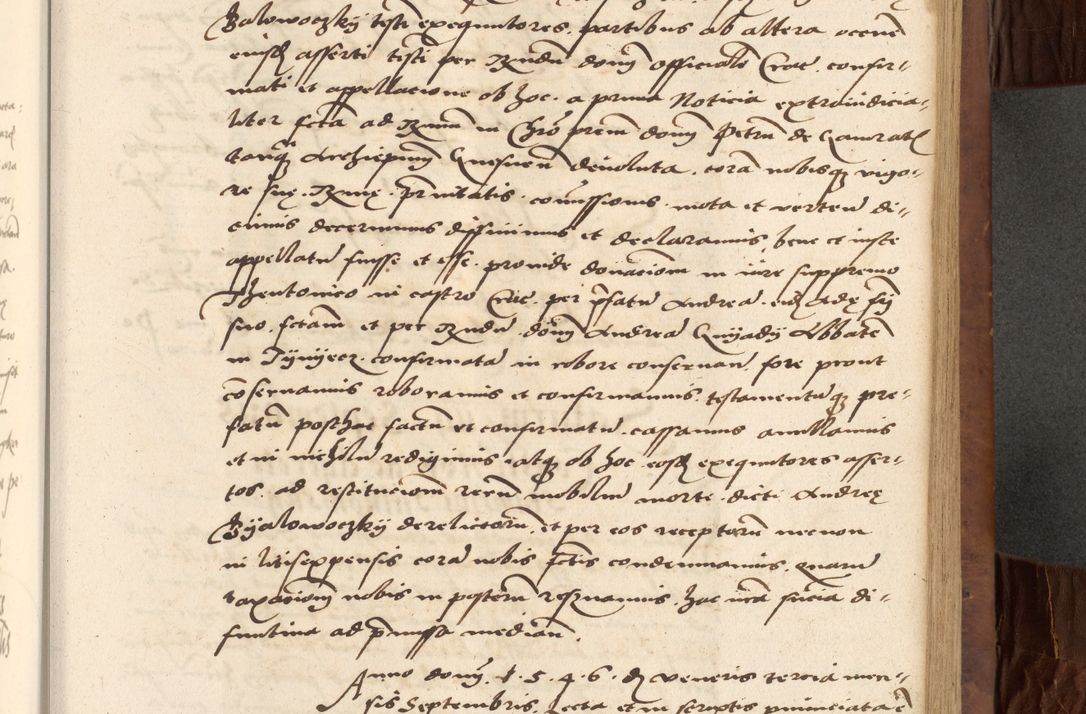 Zdjęcie nr 317 dla obiektu archiwalnego: Acta actorum causarum, sentenciarum, obligationum et mandatorum coram reverendo patre domino Petro Porembski preposito Osswieczimensi, canonico et officiali generali Cracoviensi ad annum Domini millesimum quingentesimum quadrogesimum sextum, cuius inditio est quarta, pontificatus sanctissimi in Christo patris et domini nostri domini Pauli divina providencia papae tercii, anno ipsius duodecimo, a die ac mense infrascriptis feliciter inchoantur