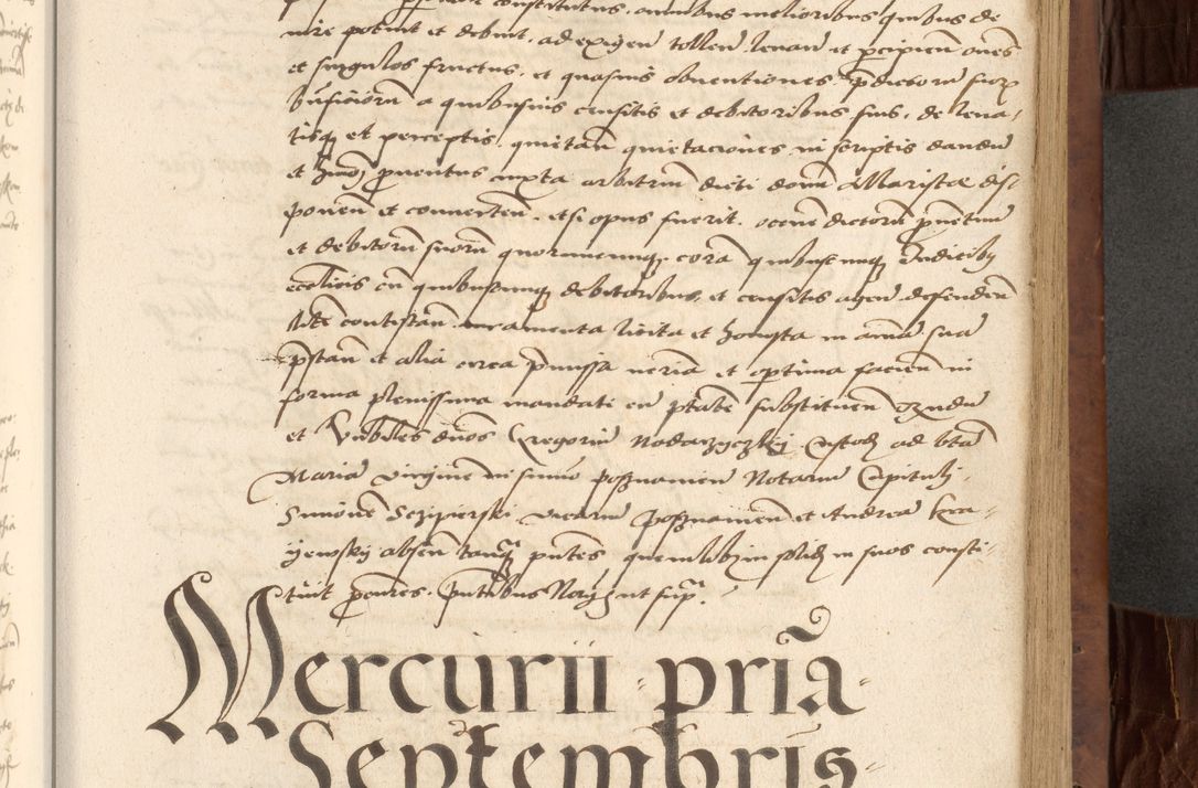 Zdjęcie nr 303 dla obiektu archiwalnego: Acta actorum causarum, sentenciarum, obligationum et mandatorum coram reverendo patre domino Petro Porembski preposito Osswieczimensi, canonico et officiali generali Cracoviensi ad annum Domini millesimum quingentesimum quadrogesimum sextum, cuius inditio est quarta, pontificatus sanctissimi in Christo patris et domini nostri domini Pauli divina providencia papae tercii, anno ipsius duodecimo, a die ac mense infrascriptis feliciter inchoantur