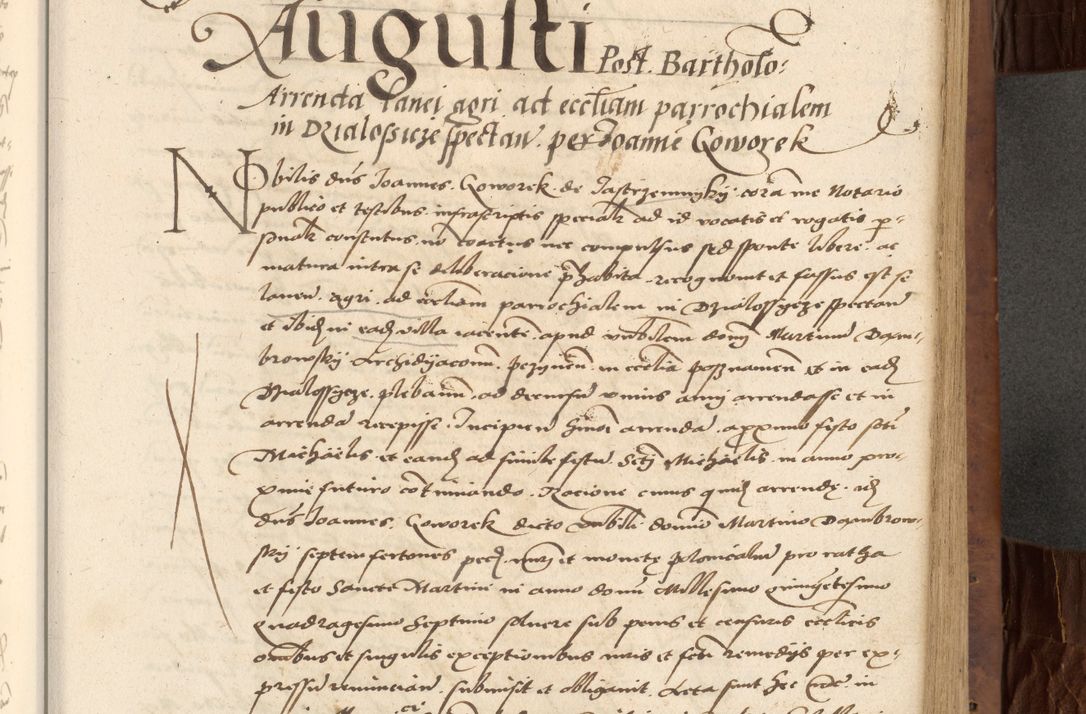 Zdjęcie nr 299 dla obiektu archiwalnego: Acta actorum causarum, sentenciarum, obligationum et mandatorum coram reverendo patre domino Petro Porembski preposito Osswieczimensi, canonico et officiali generali Cracoviensi ad annum Domini millesimum quingentesimum quadrogesimum sextum, cuius inditio est quarta, pontificatus sanctissimi in Christo patris et domini nostri domini Pauli divina providencia papae tercii, anno ipsius duodecimo, a die ac mense infrascriptis feliciter inchoantur