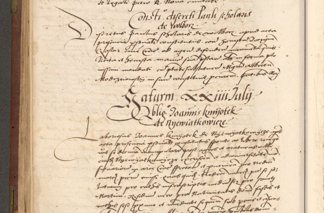 Zdjęcie nr 242 dla obiektu archiwalnego: Acta actorum causarum, sentenciarum, obligationum et mandatorum coram reverendo patre domino Petro Porembski preposito Osswieczimensi, canonico et officiali generali Cracoviensi ad annum Domini millesimum quingentesimum quadrogesimum sextum, cuius inditio est quarta, pontificatus sanctissimi in Christo patris et domini nostri domini Pauli divina providencia papae tercii, anno ipsius duodecimo, a die ac mense infrascriptis feliciter inchoantur