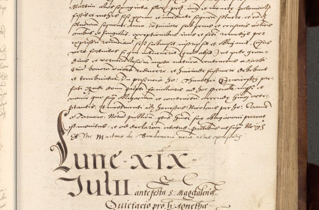 Zdjęcie nr 237 dla obiektu archiwalnego: Acta actorum causarum, sentenciarum, obligationum et mandatorum coram reverendo patre domino Petro Porembski preposito Osswieczimensi, canonico et officiali generali Cracoviensi ad annum Domini millesimum quingentesimum quadrogesimum sextum, cuius inditio est quarta, pontificatus sanctissimi in Christo patris et domini nostri domini Pauli divina providencia papae tercii, anno ipsius duodecimo, a die ac mense infrascriptis feliciter inchoantur