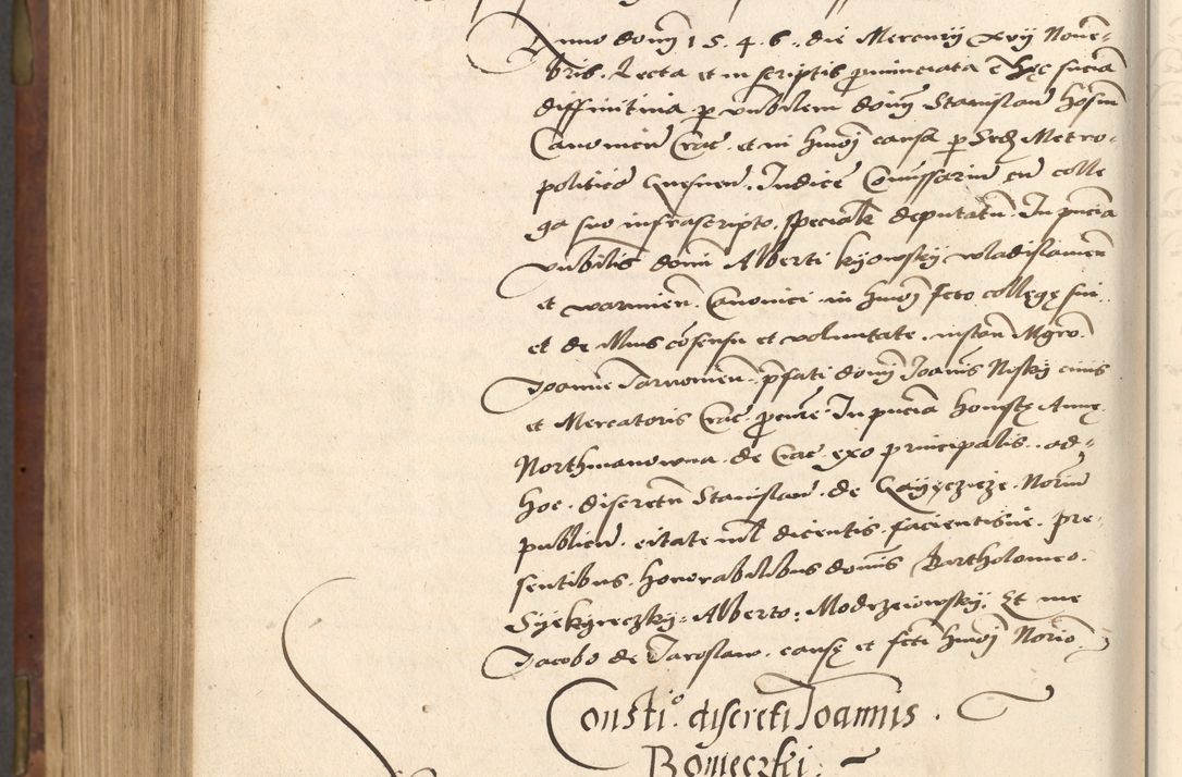 Zdjęcie nr 704 dla obiektu archiwalnego: Acta actorum causarum, sentenciarum, obligationum et mandatorum coram reverendo patre domino Petro Porembski preposito Osswieczimensi, canonico et officiali generali Cracoviensi ad annum Domini millesimum quingentesimum quadrogesimum sextum, cuius inditio est quarta, pontificatus sanctissimi in Christo patris et domini nostri domini Pauli divina providencia papae tercii, anno ipsius duodecimo, a die ac mense infrascriptis feliciter inchoantur