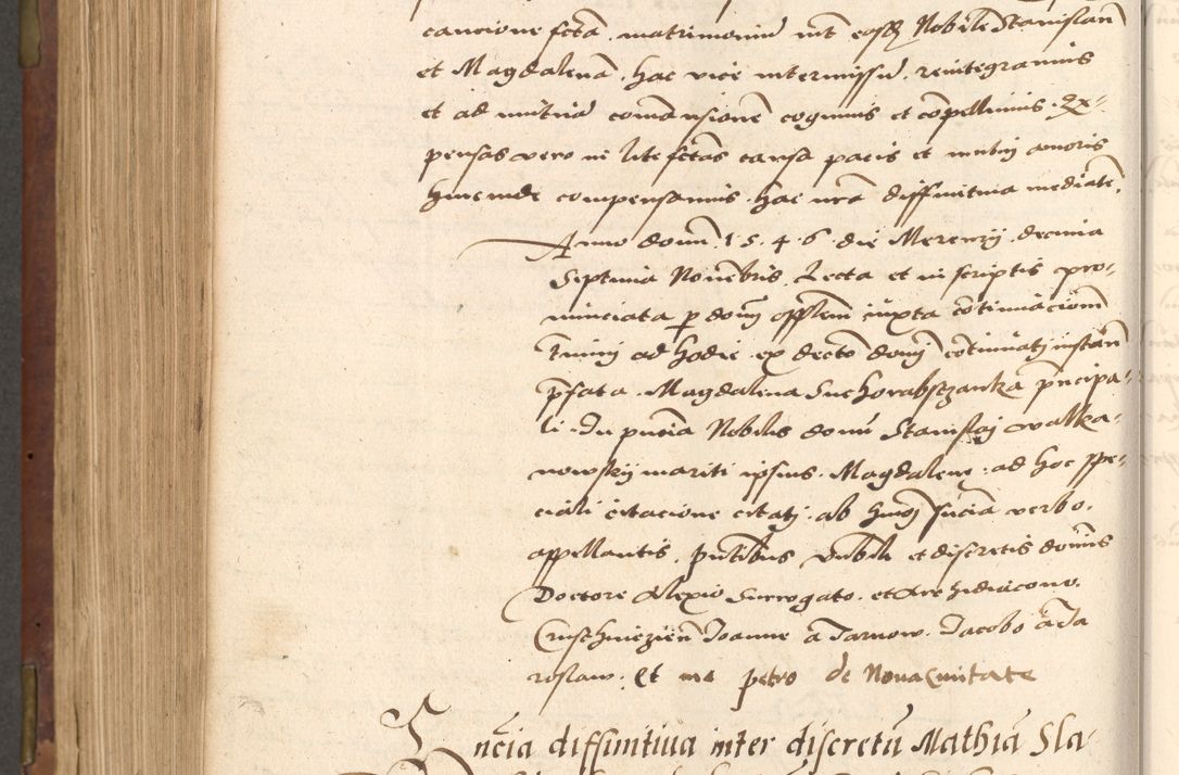 Zdjęcie nr 572 dla obiektu archiwalnego: Acta actorum causarum, sentenciarum, obligationum et mandatorum coram reverendo patre domino Petro Porembski preposito Osswieczimensi, canonico et officiali generali Cracoviensi ad annum Domini millesimum quingentesimum quadrogesimum sextum, cuius inditio est quarta, pontificatus sanctissimi in Christo patris et domini nostri domini Pauli divina providencia papae tercii, anno ipsius duodecimo, a die ac mense infrascriptis feliciter inchoantur