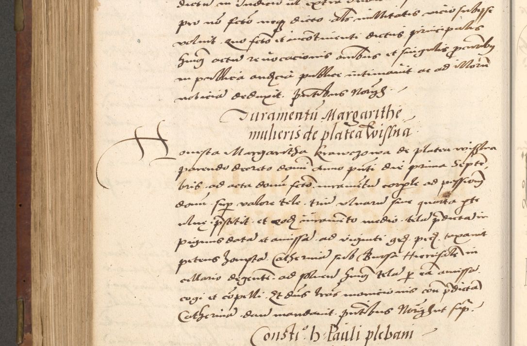 Zdjęcie nr 534 dla obiektu archiwalnego: Acta actorum causarum, sentenciarum, obligationum et mandatorum coram reverendo patre domino Petro Porembski preposito Osswieczimensi, canonico et officiali generali Cracoviensi ad annum Domini millesimum quingentesimum quadrogesimum sextum, cuius inditio est quarta, pontificatus sanctissimi in Christo patris et domini nostri domini Pauli divina providencia papae tercii, anno ipsius duodecimo, a die ac mense infrascriptis feliciter inchoantur