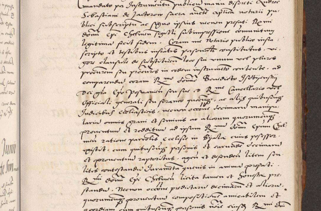 Zdjęcie nr 57 dla obiektu archiwalnego: Acta actorum causarum, sententiarum, obligationum et mandatorum coram reverendo patre et domini nostri domini Pauli divina providencia pape tertii, anno decimo quarto, a die et mense infrascriptis foeliciter continuantur. Annus coronancionis Pauli papae tercii a die tercia mensis Novembris inchoatur