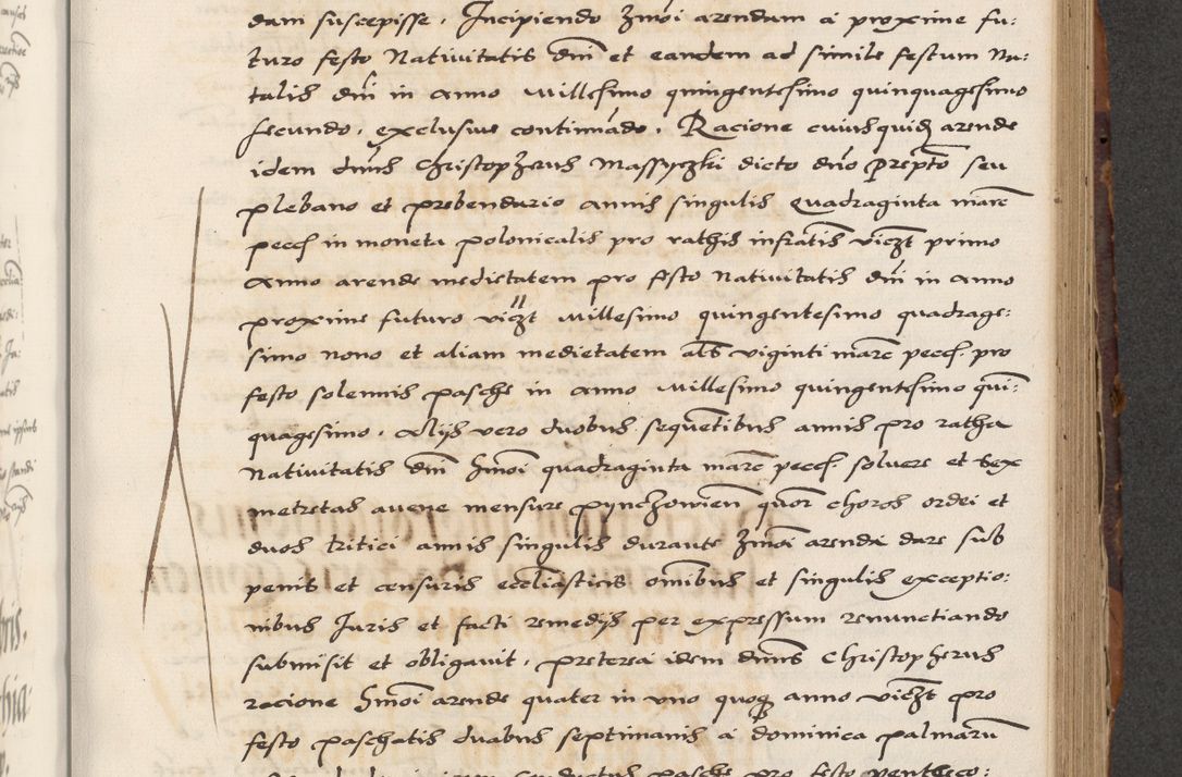 Zdjęcie nr 401 dla obiektu archiwalnego: Acta actorum causarum, sententiarum, obligationum et mandatorum coram reverendo patre et domini nostri domini Pauli divina providencia pape tertii, anno decimo quarto, a die et mense infrascriptis foeliciter continuantur. Annus coronancionis Pauli papae tercii a die tercia mensis Novembris inchoatur
