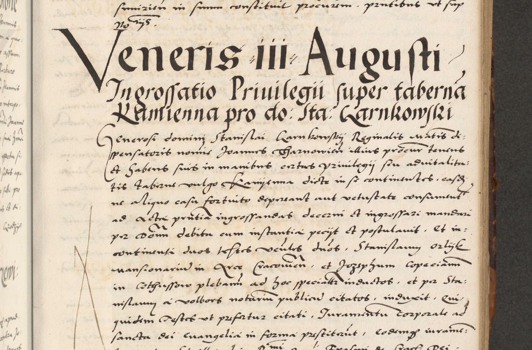 Zdjęcie nr 221 dla obiektu archiwalnego: Acta actorum causarum, sententiarum, obligationum et mandatorum coram reverendo patre et domini nostri domini Pauli divina providencia pape tertii, anno decimo quarto, a die et mense infrascriptis foeliciter continuantur. Annus coronancionis Pauli papae tercii a die tercia mensis Novembris inchoatur