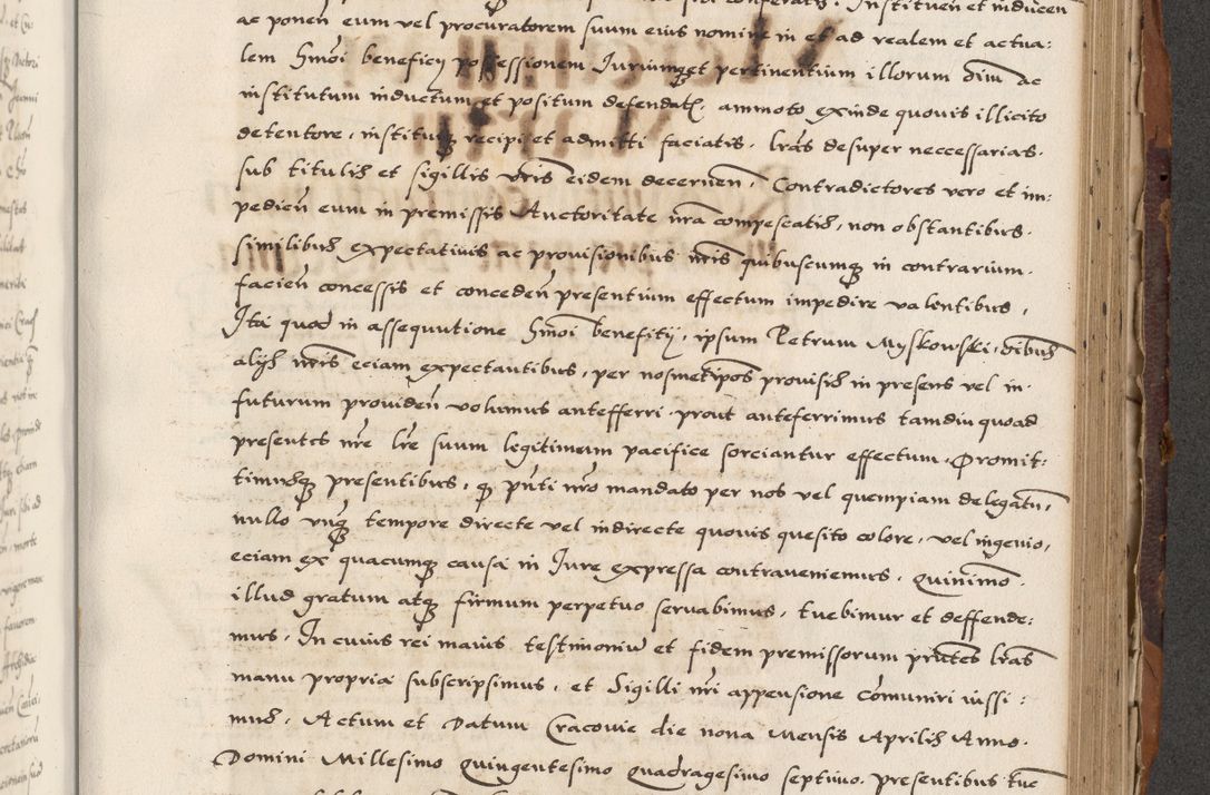 Zdjęcie nr 573 dla obiektu archiwalnego: Acta actorum causarum, sententiarum, obligationum et mandatorum coram reverendo patre et domini nostri domini Pauli divina providencia pape tertii, anno decimo quarto, a die et mense infrascriptis foeliciter continuantur. Annus coronancionis Pauli papae tercii a die tercia mensis Novembris inchoatur
