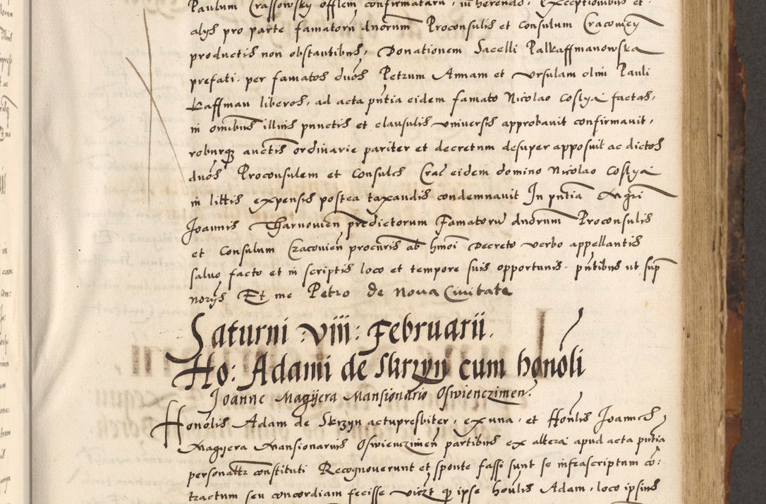 Zdjęcie nr 22 dla obiektu archiwalnego: Acta causarum, obligacionum, sentenciarum tam interlocutoriarum quam diffinitivarum constitutionumque coram reverendo patre domino Petro Porembski canonico et officiali generali Cracoviensi de anno Domini millesimo quingentesimo quadragesimo nono, cuius indictio septima, pontificatus sanctissimi in Christo patris et domini nostri domini Pauli divina providencia tercii, anno ipsius nacionis Pauli pape terciii die tercia mensis Novembris inchoatur