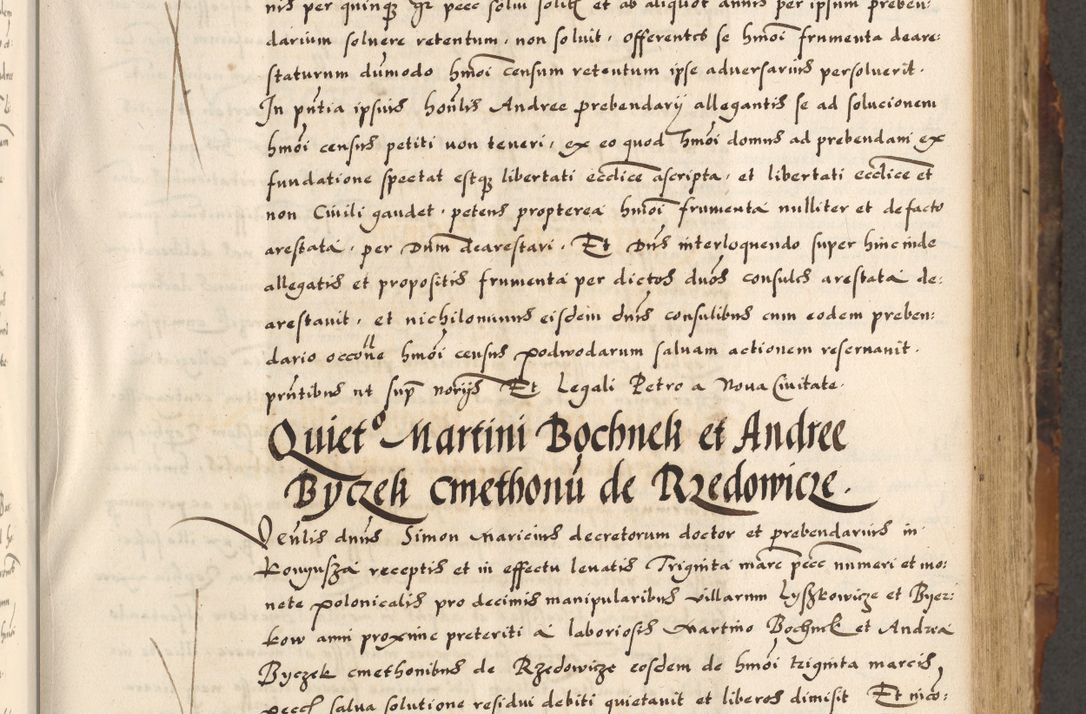 Zdjęcie nr 26 dla obiektu archiwalnego: Acta causarum, obligacionum, sentenciarum tam interlocutoriarum quam diffinitivarum constitutionumque coram reverendo patre domino Petro Porembski canonico et officiali generali Cracoviensi de anno Domini millesimo quingentesimo quadragesimo nono, cuius indictio septima, pontificatus sanctissimi in Christo patris et domini nostri domini Pauli divina providencia tercii, anno ipsius nacionis Pauli pape terciii die tercia mensis Novembris inchoatur