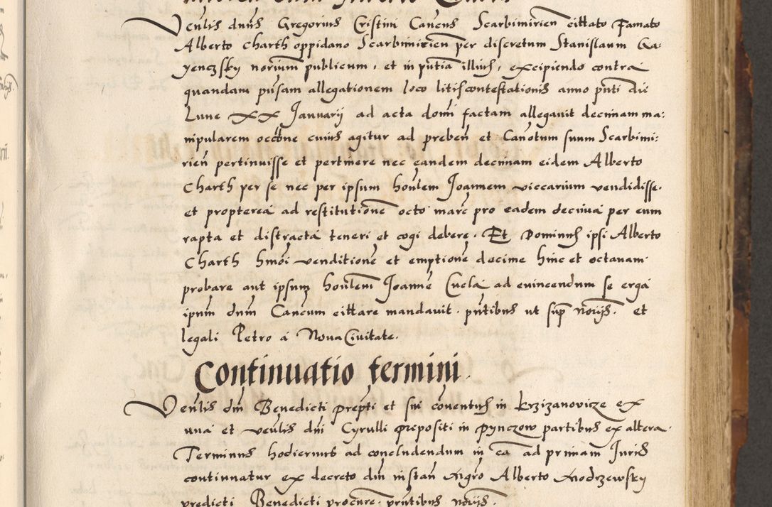 Zdjęcie nr 35 dla obiektu archiwalnego: Acta causarum, obligacionum, sentenciarum tam interlocutoriarum quam diffinitivarum constitutionumque coram reverendo patre domino Petro Porembski canonico et officiali generali Cracoviensi de anno Domini millesimo quingentesimo quadragesimo nono, cuius indictio septima, pontificatus sanctissimi in Christo patris et domini nostri domini Pauli divina providencia tercii, anno ipsius nacionis Pauli pape terciii die tercia mensis Novembris inchoatur