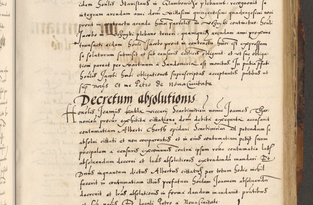 Zdjęcie nr 48 dla obiektu archiwalnego: Acta causarum, obligacionum, sentenciarum tam interlocutoriarum quam diffinitivarum constitutionumque coram reverendo patre domino Petro Porembski canonico et officiali generali Cracoviensi de anno Domini millesimo quingentesimo quadragesimo nono, cuius indictio septima, pontificatus sanctissimi in Christo patris et domini nostri domini Pauli divina providencia tercii, anno ipsius nacionis Pauli pape terciii die tercia mensis Novembris inchoatur