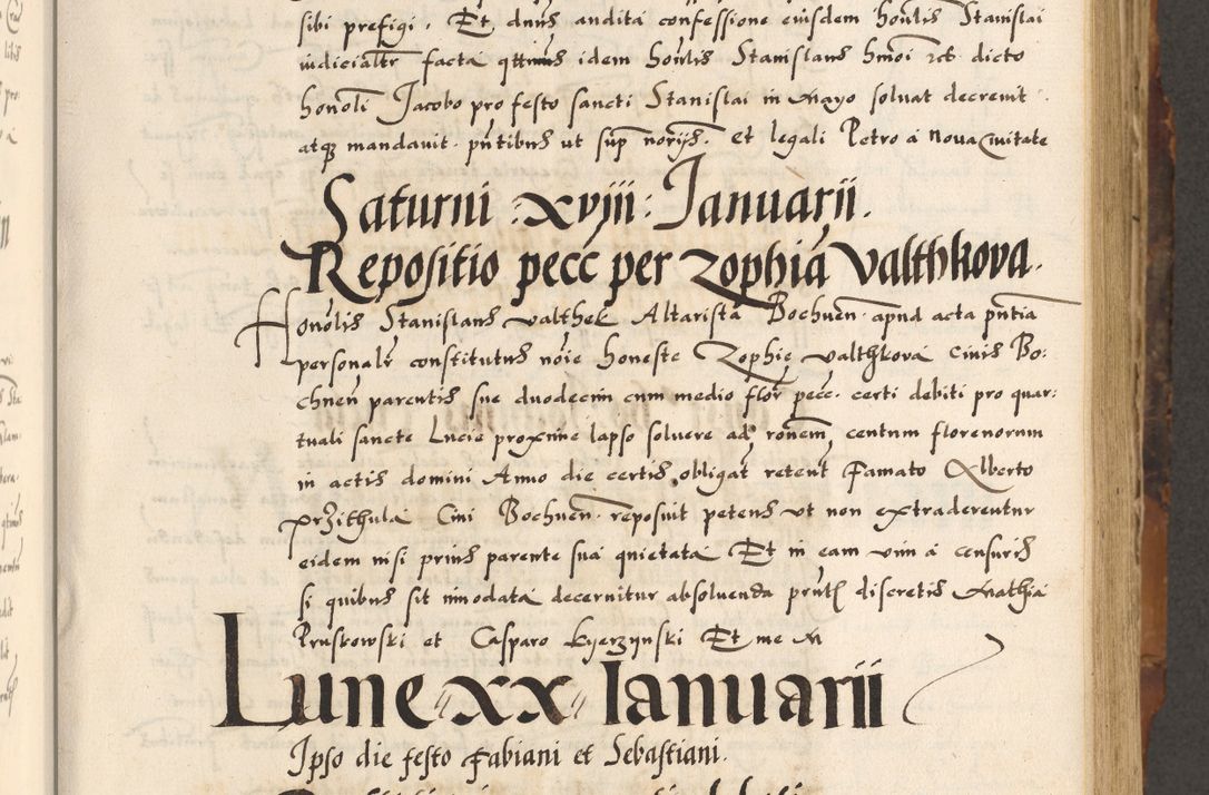 Zdjęcie nr 52 dla obiektu archiwalnego: Acta causarum, obligacionum, sentenciarum tam interlocutoriarum quam diffinitivarum constitutionumque coram reverendo patre domino Petro Porembski canonico et officiali generali Cracoviensi de anno Domini millesimo quingentesimo quadragesimo nono, cuius indictio septima, pontificatus sanctissimi in Christo patris et domini nostri domini Pauli divina providencia tercii, anno ipsius nacionis Pauli pape terciii die tercia mensis Novembris inchoatur