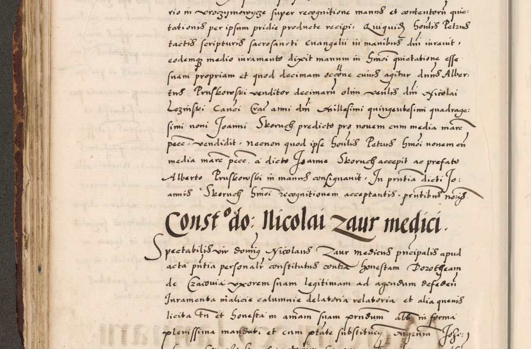 Zdjęcie nr 56 dla obiektu archiwalnego: Acta causarum, obligacionum, sentenciarum tam interlocutoriarum quam diffinitivarum constitutionumque coram reverendo patre domino Petro Porembski canonico et officiali generali Cracoviensi de anno Domini millesimo quingentesimo quadragesimo nono, cuius indictio septima, pontificatus sanctissimi in Christo patris et domini nostri domini Pauli divina providencia tercii, anno ipsius nacionis Pauli pape terciii die tercia mensis Novembris inchoatur