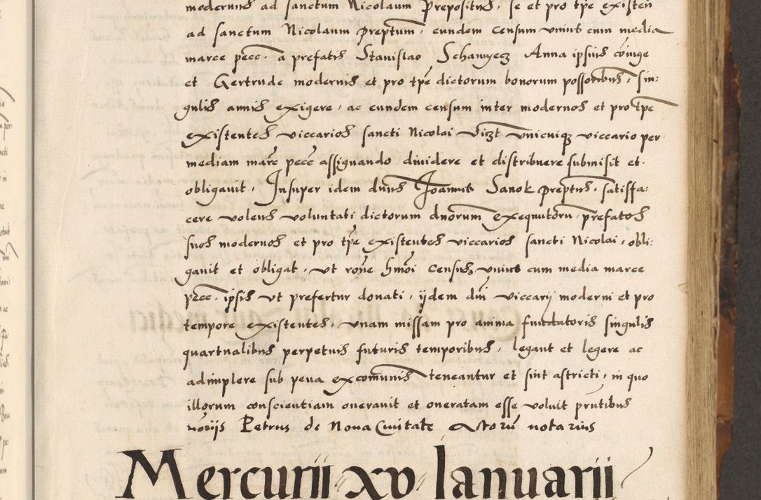 Zdjęcie nr 58 dla obiektu archiwalnego: Acta causarum, obligacionum, sentenciarum tam interlocutoriarum quam diffinitivarum constitutionumque coram reverendo patre domino Petro Porembski canonico et officiali generali Cracoviensi de anno Domini millesimo quingentesimo quadragesimo nono, cuius indictio septima, pontificatus sanctissimi in Christo patris et domini nostri domini Pauli divina providencia tercii, anno ipsius nacionis Pauli pape terciii die tercia mensis Novembris inchoatur