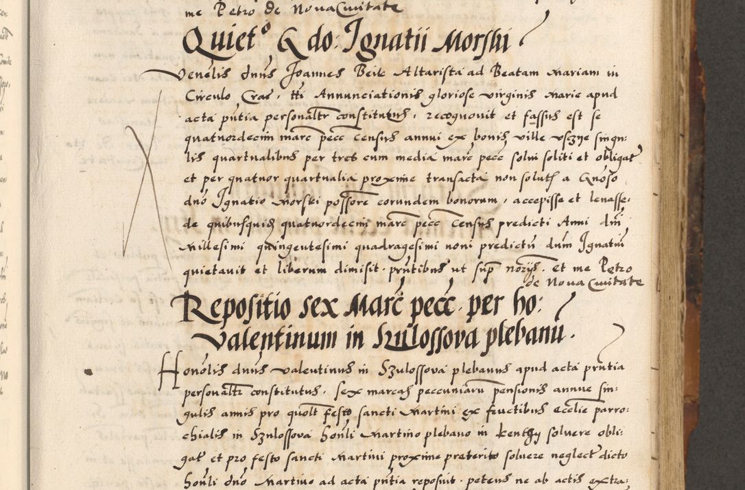 Zdjęcie nr 85 dla obiektu archiwalnego: Acta causarum, obligacionum, sentenciarum tam interlocutoriarum quam diffinitivarum constitutionumque coram reverendo patre domino Petro Porembski canonico et officiali generali Cracoviensi de anno Domini millesimo quingentesimo quadragesimo nono, cuius indictio septima, pontificatus sanctissimi in Christo patris et domini nostri domini Pauli divina providencia tercii, anno ipsius nacionis Pauli pape terciii die tercia mensis Novembris inchoatur