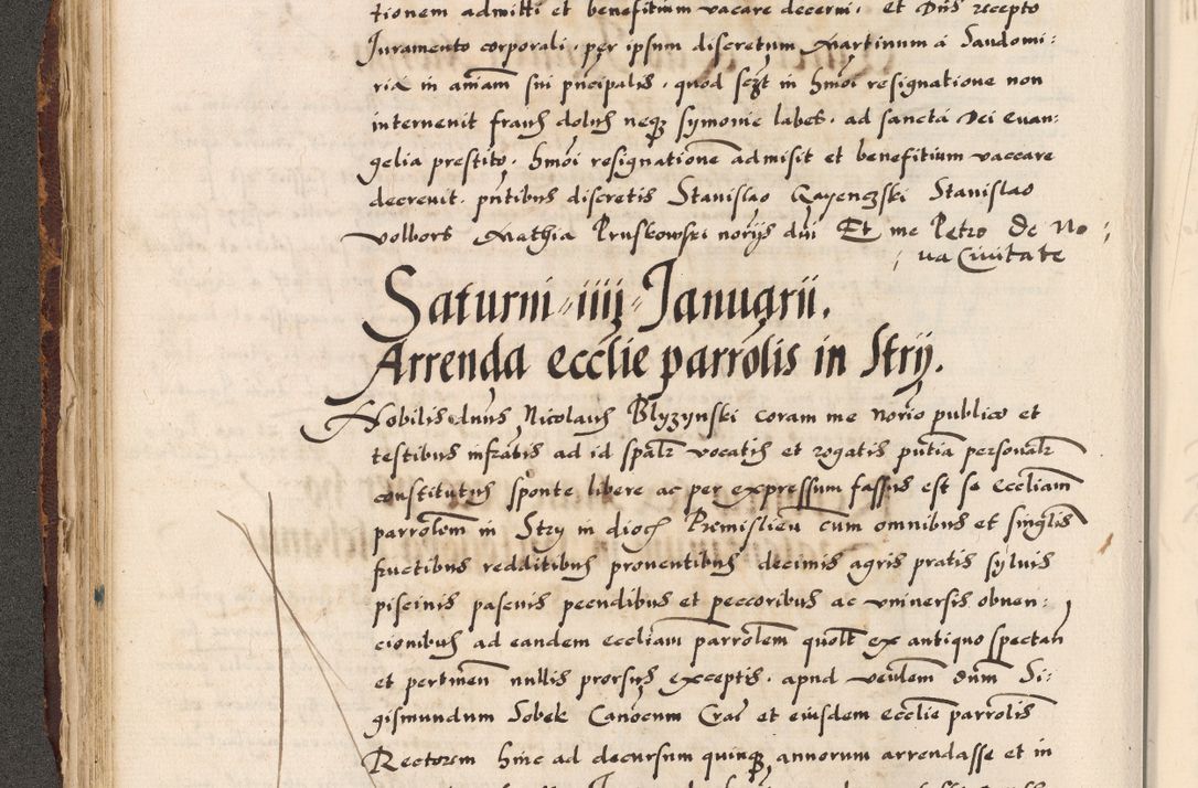 Zdjęcie nr 86 dla obiektu archiwalnego: Acta causarum, obligacionum, sentenciarum tam interlocutoriarum quam diffinitivarum constitutionumque coram reverendo patre domino Petro Porembski canonico et officiali generali Cracoviensi de anno Domini millesimo quingentesimo quadragesimo nono, cuius indictio septima, pontificatus sanctissimi in Christo patris et domini nostri domini Pauli divina providencia tercii, anno ipsius nacionis Pauli pape terciii die tercia mensis Novembris inchoatur