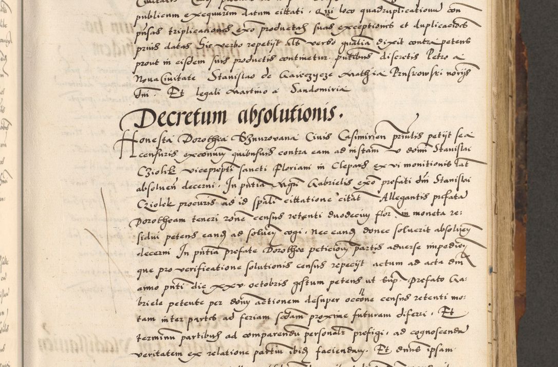 Zdjęcie nr 100 dla obiektu archiwalnego: Acta causarum, obligacionum, sentenciarum tam interlocutoriarum quam diffinitivarum constitutionumque coram reverendo patre domino Petro Porembski canonico et officiali generali Cracoviensi de anno Domini millesimo quingentesimo quadragesimo nono, cuius indictio septima, pontificatus sanctissimi in Christo patris et domini nostri domini Pauli divina providencia tercii, anno ipsius nacionis Pauli pape terciii die tercia mensis Novembris inchoatur