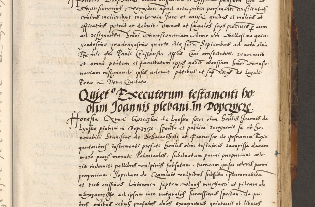 Zdjęcie nr 101 dla obiektu archiwalnego: Acta causarum, obligacionum, sentenciarum tam interlocutoriarum quam diffinitivarum constitutionumque coram reverendo patre domino Petro Porembski canonico et officiali generali Cracoviensi de anno Domini millesimo quingentesimo quadragesimo nono, cuius indictio septima, pontificatus sanctissimi in Christo patris et domini nostri domini Pauli divina providencia tercii, anno ipsius nacionis Pauli pape terciii die tercia mensis Novembris inchoatur