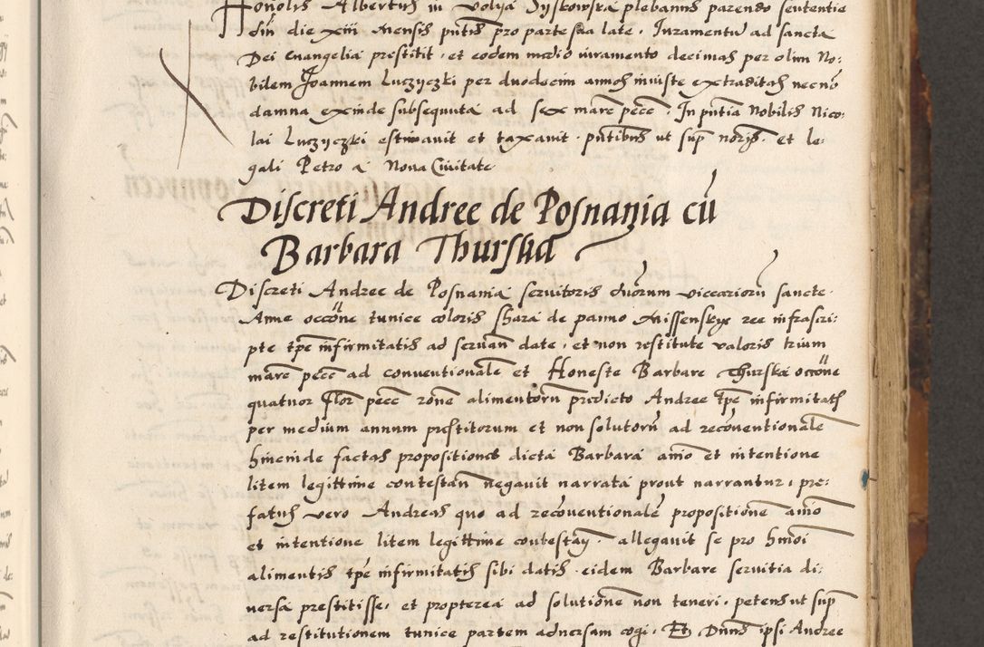 Zdjęcie nr 105 dla obiektu archiwalnego: Acta causarum, obligacionum, sentenciarum tam interlocutoriarum quam diffinitivarum constitutionumque coram reverendo patre domino Petro Porembski canonico et officiali generali Cracoviensi de anno Domini millesimo quingentesimo quadragesimo nono, cuius indictio septima, pontificatus sanctissimi in Christo patris et domini nostri domini Pauli divina providencia tercii, anno ipsius nacionis Pauli pape terciii die tercia mensis Novembris inchoatur