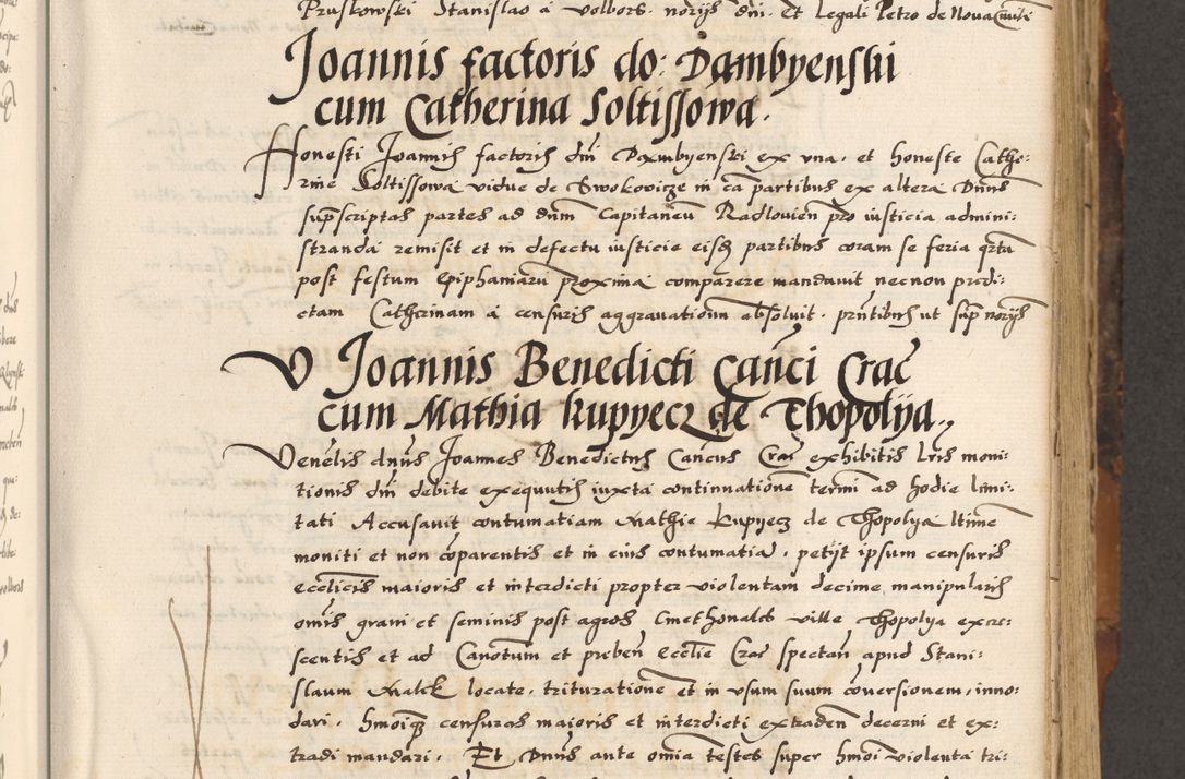 Zdjęcie nr 110 dla obiektu archiwalnego: Acta causarum, obligacionum, sentenciarum tam interlocutoriarum quam diffinitivarum constitutionumque coram reverendo patre domino Petro Porembski canonico et officiali generali Cracoviensi de anno Domini millesimo quingentesimo quadragesimo nono, cuius indictio septima, pontificatus sanctissimi in Christo patris et domini nostri domini Pauli divina providencia tercii, anno ipsius nacionis Pauli pape terciii die tercia mensis Novembris inchoatur
