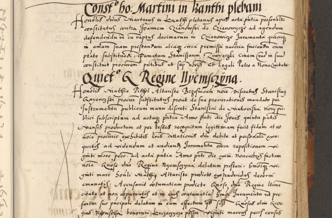 Zdjęcie nr 111 dla obiektu archiwalnego: Acta causarum, obligacionum, sentenciarum tam interlocutoriarum quam diffinitivarum constitutionumque coram reverendo patre domino Petro Porembski canonico et officiali generali Cracoviensi de anno Domini millesimo quingentesimo quadragesimo nono, cuius indictio septima, pontificatus sanctissimi in Christo patris et domini nostri domini Pauli divina providencia tercii, anno ipsius nacionis Pauli pape terciii die tercia mensis Novembris inchoatur
