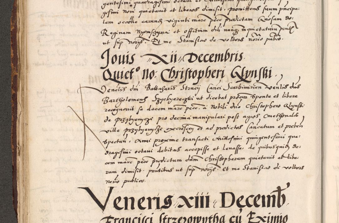 Zdjęcie nr 112 dla obiektu archiwalnego: Acta causarum, obligacionum, sentenciarum tam interlocutoriarum quam diffinitivarum constitutionumque coram reverendo patre domino Petro Porembski canonico et officiali generali Cracoviensi de anno Domini millesimo quingentesimo quadragesimo nono, cuius indictio septima, pontificatus sanctissimi in Christo patris et domini nostri domini Pauli divina providencia tercii, anno ipsius nacionis Pauli pape terciii die tercia mensis Novembris inchoatur