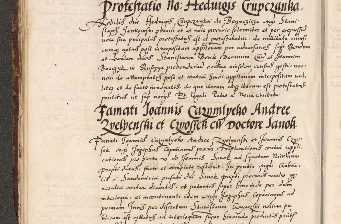Zdjęcie nr 145 dla obiektu archiwalnego: Acta causarum, obligacionum, sentenciarum tam interlocutoriarum quam diffinitivarum constitutionumque coram reverendo patre domino Petro Porembski canonico et officiali generali Cracoviensi de anno Domini millesimo quingentesimo quadragesimo nono, cuius indictio septima, pontificatus sanctissimi in Christo patris et domini nostri domini Pauli divina providencia tercii, anno ipsius nacionis Pauli pape terciii die tercia mensis Novembris inchoatur