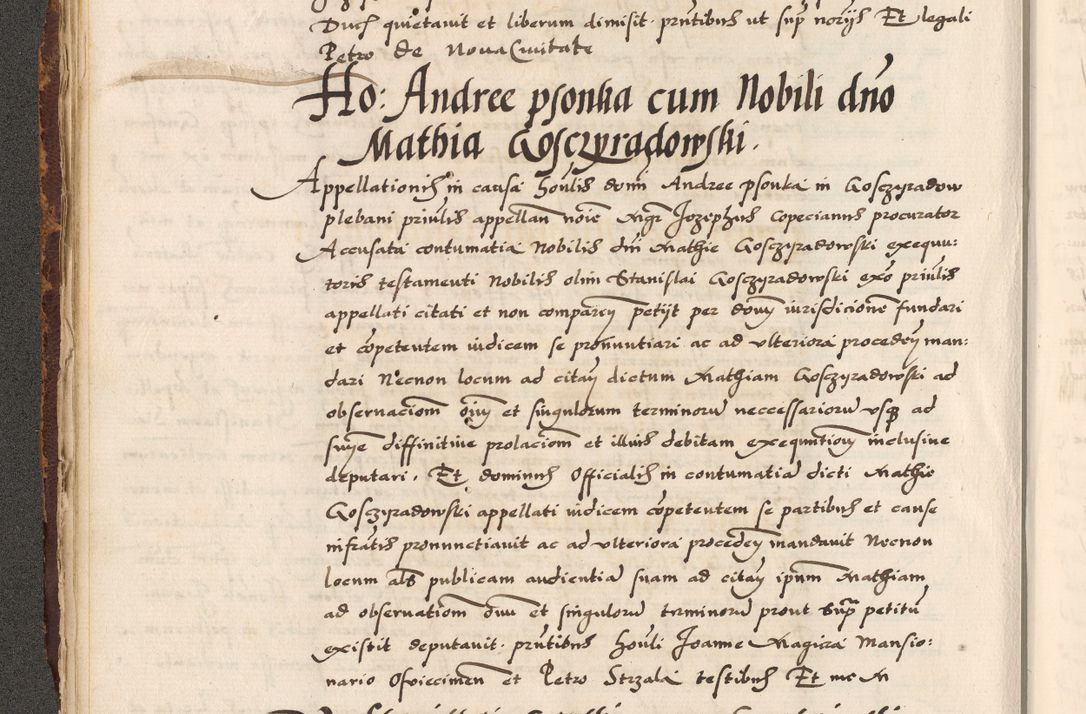 Zdjęcie nr 147 dla obiektu archiwalnego: Acta causarum, obligacionum, sentenciarum tam interlocutoriarum quam diffinitivarum constitutionumque coram reverendo patre domino Petro Porembski canonico et officiali generali Cracoviensi de anno Domini millesimo quingentesimo quadragesimo nono, cuius indictio septima, pontificatus sanctissimi in Christo patris et domini nostri domini Pauli divina providencia tercii, anno ipsius nacionis Pauli pape terciii die tercia mensis Novembris inchoatur