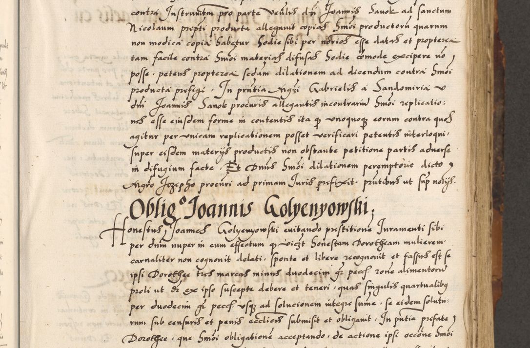 Zdjęcie nr 154 dla obiektu archiwalnego: Acta causarum, obligacionum, sentenciarum tam interlocutoriarum quam diffinitivarum constitutionumque coram reverendo patre domino Petro Porembski canonico et officiali generali Cracoviensi de anno Domini millesimo quingentesimo quadragesimo nono, cuius indictio septima, pontificatus sanctissimi in Christo patris et domini nostri domini Pauli divina providencia tercii, anno ipsius nacionis Pauli pape terciii die tercia mensis Novembris inchoatur