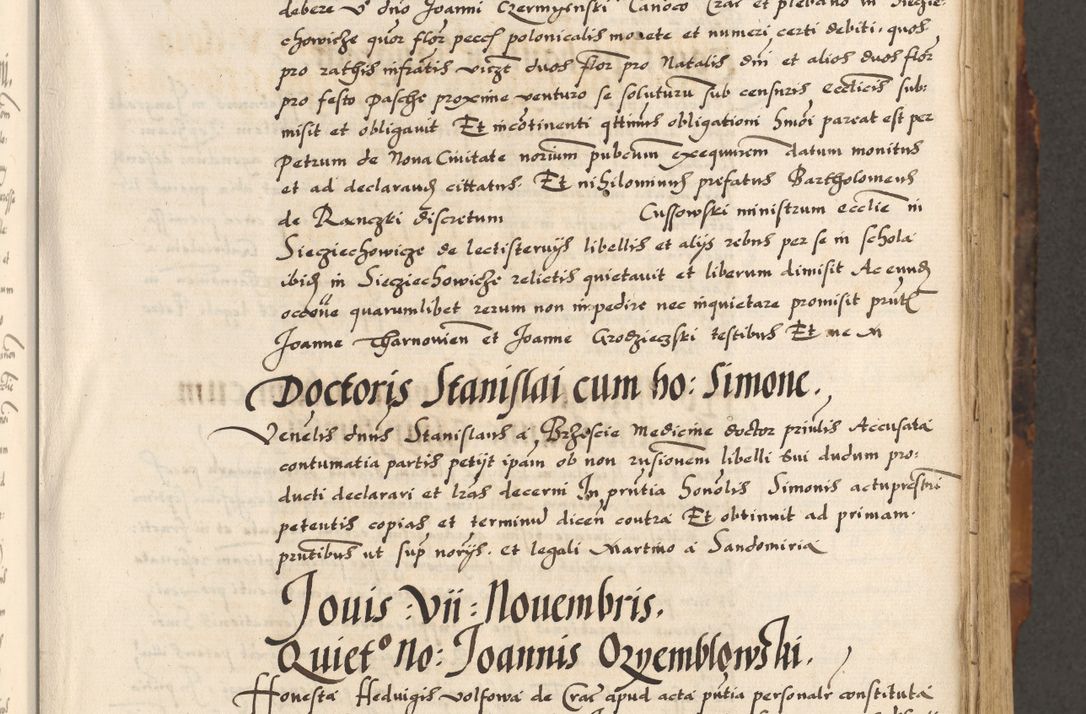 Zdjęcie nr 156 dla obiektu archiwalnego: Acta causarum, obligacionum, sentenciarum tam interlocutoriarum quam diffinitivarum constitutionumque coram reverendo patre domino Petro Porembski canonico et officiali generali Cracoviensi de anno Domini millesimo quingentesimo quadragesimo nono, cuius indictio septima, pontificatus sanctissimi in Christo patris et domini nostri domini Pauli divina providencia tercii, anno ipsius nacionis Pauli pape terciii die tercia mensis Novembris inchoatur