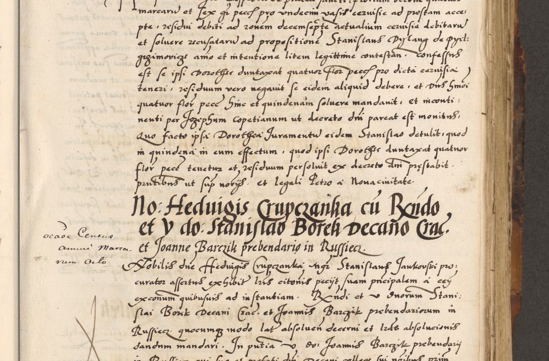 Zdjęcie nr 164 dla obiektu archiwalnego: Acta causarum, obligacionum, sentenciarum tam interlocutoriarum quam diffinitivarum constitutionumque coram reverendo patre domino Petro Porembski canonico et officiali generali Cracoviensi de anno Domini millesimo quingentesimo quadragesimo nono, cuius indictio septima, pontificatus sanctissimi in Christo patris et domini nostri domini Pauli divina providencia tercii, anno ipsius nacionis Pauli pape terciii die tercia mensis Novembris inchoatur