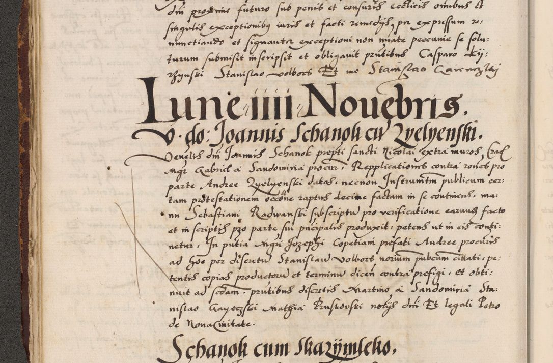 Zdjęcie nr 169 dla obiektu archiwalnego: Acta causarum, obligacionum, sentenciarum tam interlocutoriarum quam diffinitivarum constitutionumque coram reverendo patre domino Petro Porembski canonico et officiali generali Cracoviensi de anno Domini millesimo quingentesimo quadragesimo nono, cuius indictio septima, pontificatus sanctissimi in Christo patris et domini nostri domini Pauli divina providencia tercii, anno ipsius nacionis Pauli pape terciii die tercia mensis Novembris inchoatur