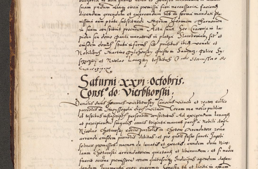 Zdjęcie nr 170 dla obiektu archiwalnego: Acta causarum, obligacionum, sentenciarum tam interlocutoriarum quam diffinitivarum constitutionumque coram reverendo patre domino Petro Porembski canonico et officiali generali Cracoviensi de anno Domini millesimo quingentesimo quadragesimo nono, cuius indictio septima, pontificatus sanctissimi in Christo patris et domini nostri domini Pauli divina providencia tercii, anno ipsius nacionis Pauli pape terciii die tercia mensis Novembris inchoatur