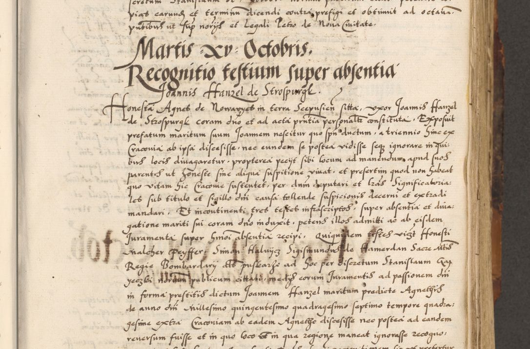 Zdjęcie nr 193 dla obiektu archiwalnego: Acta causarum, obligacionum, sentenciarum tam interlocutoriarum quam diffinitivarum constitutionumque coram reverendo patre domino Petro Porembski canonico et officiali generali Cracoviensi de anno Domini millesimo quingentesimo quadragesimo nono, cuius indictio septima, pontificatus sanctissimi in Christo patris et domini nostri domini Pauli divina providencia tercii, anno ipsius nacionis Pauli pape terciii die tercia mensis Novembris inchoatur