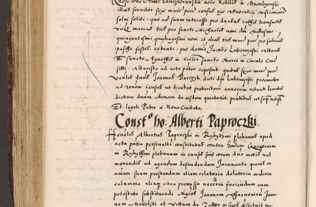Zdjęcie nr 234 dla obiektu archiwalnego: Acta causarum, obligacionum, sentenciarum tam interlocutoriarum quam diffinitivarum constitutionumque coram reverendo patre domino Petro Porembski canonico et officiali generali Cracoviensi de anno Domini millesimo quingentesimo quadragesimo nono, cuius indictio septima, pontificatus sanctissimi in Christo patris et domini nostri domini Pauli divina providencia tercii, anno ipsius nacionis Pauli pape terciii die tercia mensis Novembris inchoatur