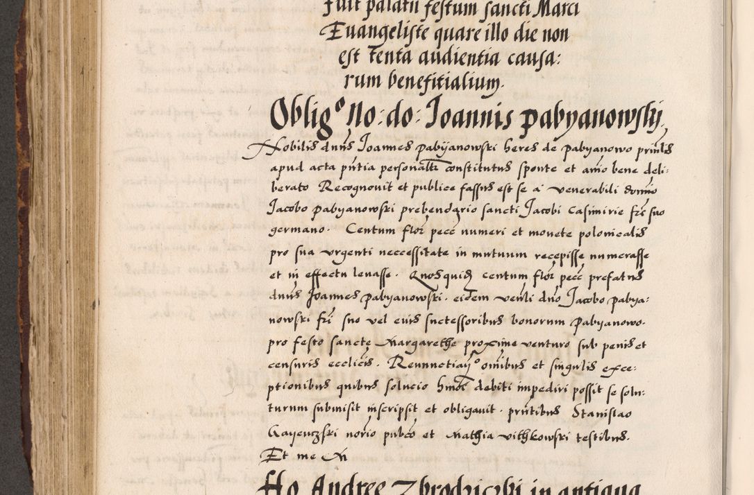 Zdjęcie nr 258 dla obiektu archiwalnego: Acta causarum, obligacionum, sentenciarum tam interlocutoriarum quam diffinitivarum constitutionumque coram reverendo patre domino Petro Porembski canonico et officiali generali Cracoviensi de anno Domini millesimo quingentesimo quadragesimo nono, cuius indictio septima, pontificatus sanctissimi in Christo patris et domini nostri domini Pauli divina providencia tercii, anno ipsius nacionis Pauli pape terciii die tercia mensis Novembris inchoatur