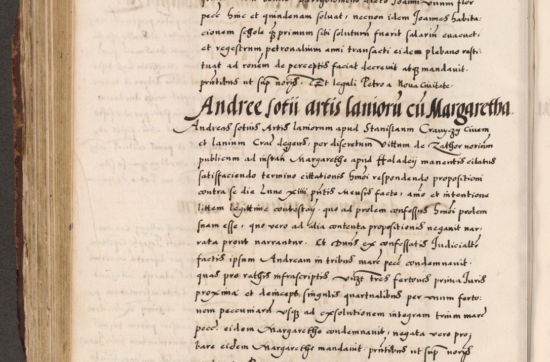 Zdjęcie nr 261 dla obiektu archiwalnego: Acta causarum, obligacionum, sentenciarum tam interlocutoriarum quam diffinitivarum constitutionumque coram reverendo patre domino Petro Porembski canonico et officiali generali Cracoviensi de anno Domini millesimo quingentesimo quadragesimo nono, cuius indictio septima, pontificatus sanctissimi in Christo patris et domini nostri domini Pauli divina providencia tercii, anno ipsius nacionis Pauli pape terciii die tercia mensis Novembris inchoatur