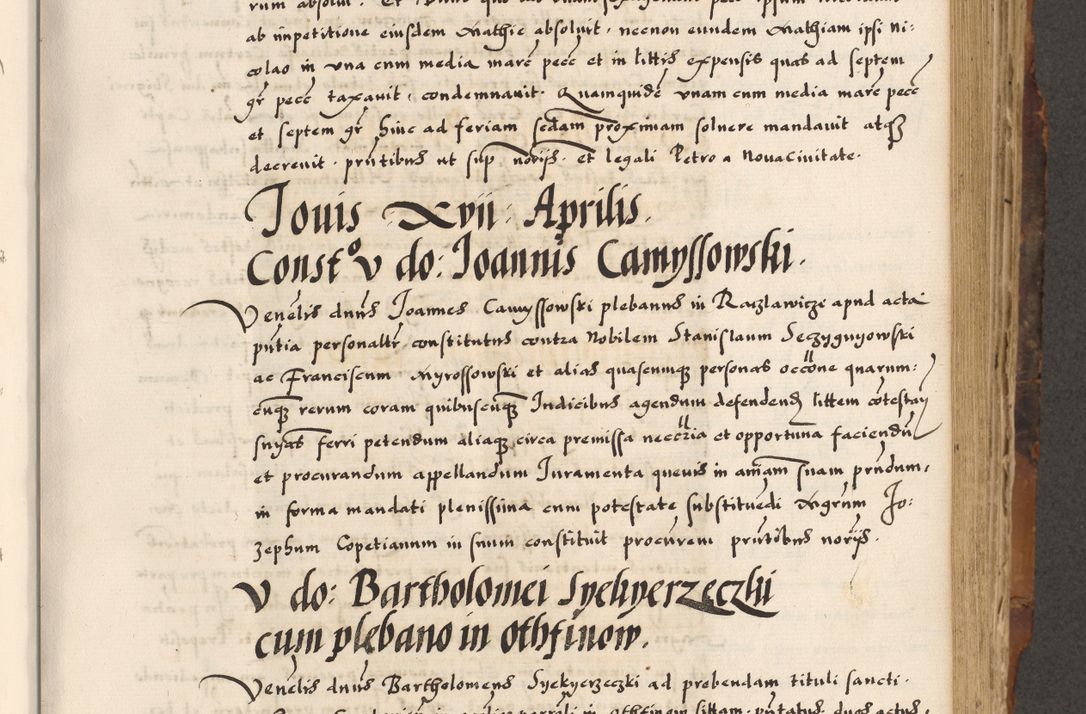 Zdjęcie nr 276 dla obiektu archiwalnego: Acta causarum, obligacionum, sentenciarum tam interlocutoriarum quam diffinitivarum constitutionumque coram reverendo patre domino Petro Porembski canonico et officiali generali Cracoviensi de anno Domini millesimo quingentesimo quadragesimo nono, cuius indictio septima, pontificatus sanctissimi in Christo patris et domini nostri domini Pauli divina providencia tercii, anno ipsius nacionis Pauli pape terciii die tercia mensis Novembris inchoatur