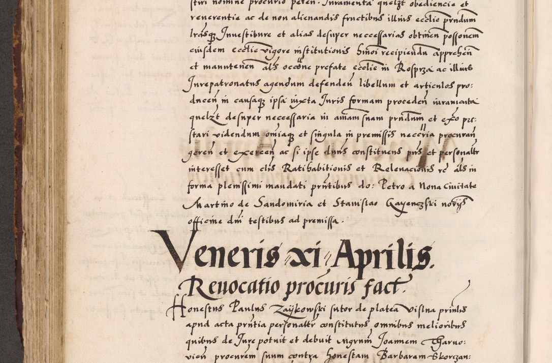 Zdjęcie nr 285 dla obiektu archiwalnego: Acta causarum, obligacionum, sentenciarum tam interlocutoriarum quam diffinitivarum constitutionumque coram reverendo patre domino Petro Porembski canonico et officiali generali Cracoviensi de anno Domini millesimo quingentesimo quadragesimo nono, cuius indictio septima, pontificatus sanctissimi in Christo patris et domini nostri domini Pauli divina providencia tercii, anno ipsius nacionis Pauli pape terciii die tercia mensis Novembris inchoatur