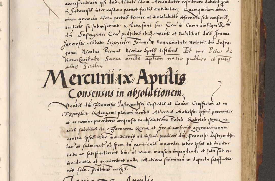 Zdjęcie nr 286 dla obiektu archiwalnego: Acta causarum, obligacionum, sentenciarum tam interlocutoriarum quam diffinitivarum constitutionumque coram reverendo patre domino Petro Porembski canonico et officiali generali Cracoviensi de anno Domini millesimo quingentesimo quadragesimo nono, cuius indictio septima, pontificatus sanctissimi in Christo patris et domini nostri domini Pauli divina providencia tercii, anno ipsius nacionis Pauli pape terciii die tercia mensis Novembris inchoatur