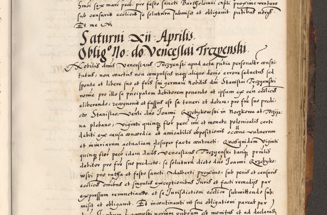 Zdjęcie nr 287 dla obiektu archiwalnego: Acta causarum, obligacionum, sentenciarum tam interlocutoriarum quam diffinitivarum constitutionumque coram reverendo patre domino Petro Porembski canonico et officiali generali Cracoviensi de anno Domini millesimo quingentesimo quadragesimo nono, cuius indictio septima, pontificatus sanctissimi in Christo patris et domini nostri domini Pauli divina providencia tercii, anno ipsius nacionis Pauli pape terciii die tercia mensis Novembris inchoatur