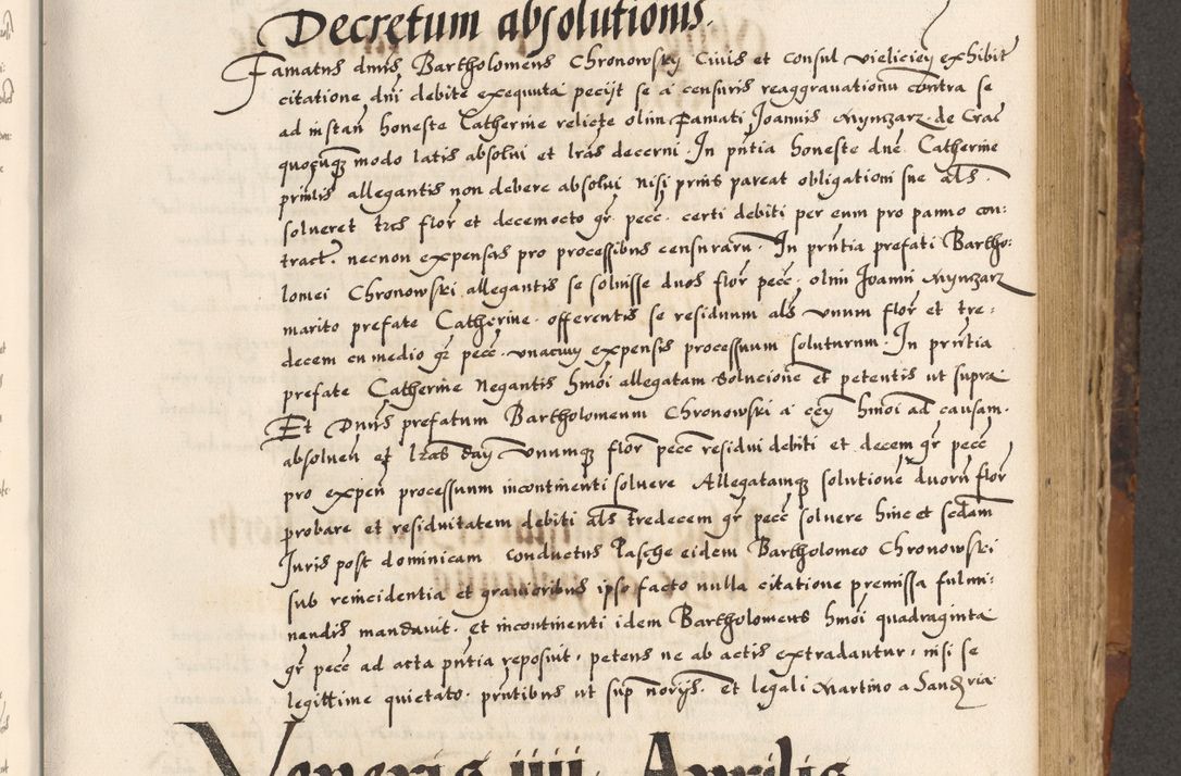 Zdjęcie nr 291 dla obiektu archiwalnego: Acta causarum, obligacionum, sentenciarum tam interlocutoriarum quam diffinitivarum constitutionumque coram reverendo patre domino Petro Porembski canonico et officiali generali Cracoviensi de anno Domini millesimo quingentesimo quadragesimo nono, cuius indictio septima, pontificatus sanctissimi in Christo patris et domini nostri domini Pauli divina providencia tercii, anno ipsius nacionis Pauli pape terciii die tercia mensis Novembris inchoatur