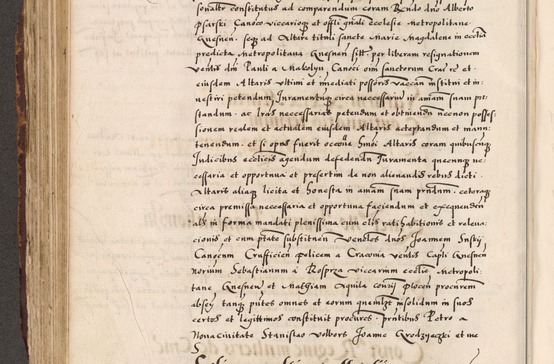 Zdjęcie nr 296 dla obiektu archiwalnego: Acta causarum, obligacionum, sentenciarum tam interlocutoriarum quam diffinitivarum constitutionumque coram reverendo patre domino Petro Porembski canonico et officiali generali Cracoviensi de anno Domini millesimo quingentesimo quadragesimo nono, cuius indictio septima, pontificatus sanctissimi in Christo patris et domini nostri domini Pauli divina providencia tercii, anno ipsius nacionis Pauli pape terciii die tercia mensis Novembris inchoatur