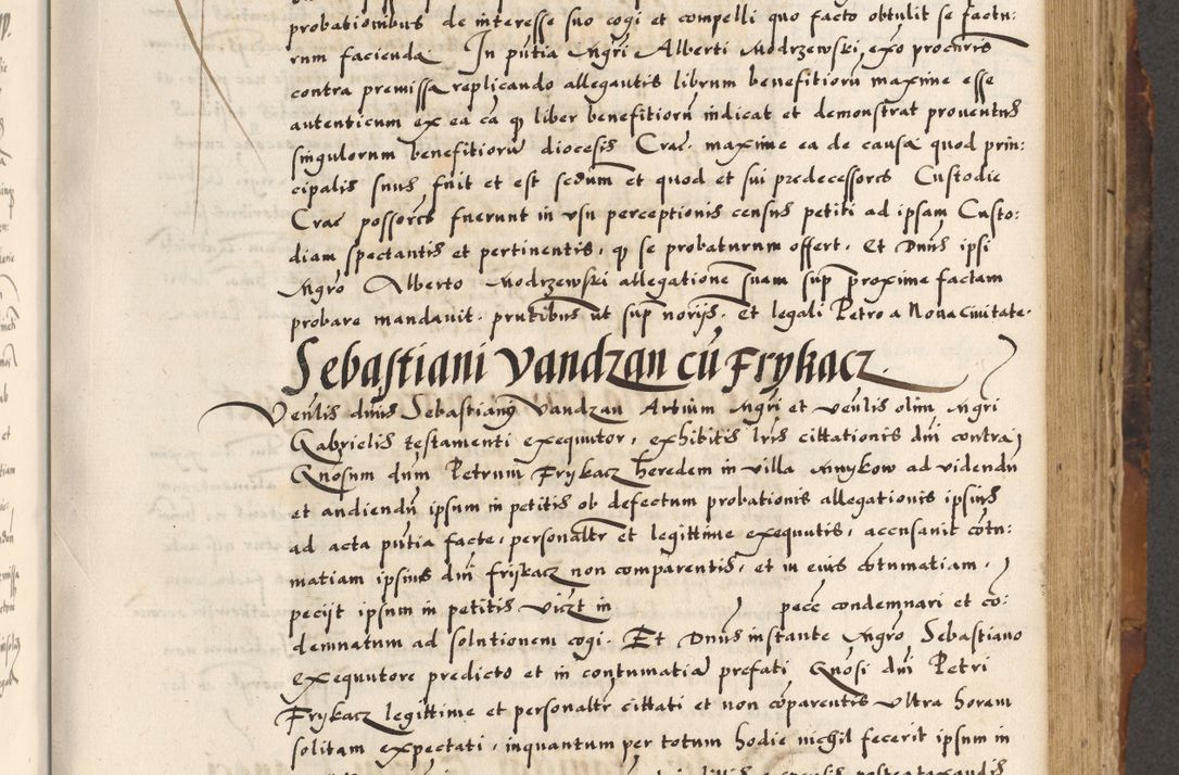 Zdjęcie nr 297 dla obiektu archiwalnego: Acta causarum, obligacionum, sentenciarum tam interlocutoriarum quam diffinitivarum constitutionumque coram reverendo patre domino Petro Porembski canonico et officiali generali Cracoviensi de anno Domini millesimo quingentesimo quadragesimo nono, cuius indictio septima, pontificatus sanctissimi in Christo patris et domini nostri domini Pauli divina providencia tercii, anno ipsius nacionis Pauli pape terciii die tercia mensis Novembris inchoatur