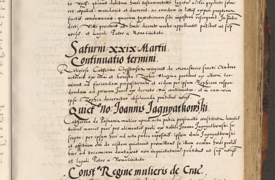Zdjęcie nr 298 dla obiektu archiwalnego: Acta causarum, obligacionum, sentenciarum tam interlocutoriarum quam diffinitivarum constitutionumque coram reverendo patre domino Petro Porembski canonico et officiali generali Cracoviensi de anno Domini millesimo quingentesimo quadragesimo nono, cuius indictio septima, pontificatus sanctissimi in Christo patris et domini nostri domini Pauli divina providencia tercii, anno ipsius nacionis Pauli pape terciii die tercia mensis Novembris inchoatur