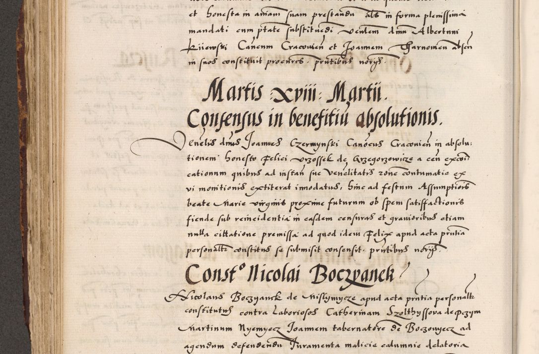 Zdjęcie nr 348 dla obiektu archiwalnego: Acta causarum, obligacionum, sentenciarum tam interlocutoriarum quam diffinitivarum constitutionumque coram reverendo patre domino Petro Porembski canonico et officiali generali Cracoviensi de anno Domini millesimo quingentesimo quadragesimo nono, cuius indictio septima, pontificatus sanctissimi in Christo patris et domini nostri domini Pauli divina providencia tercii, anno ipsius nacionis Pauli pape terciii die tercia mensis Novembris inchoatur
