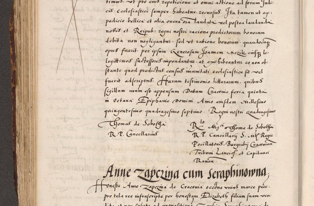 Zdjęcie nr 350 dla obiektu archiwalnego: Acta causarum, obligacionum, sentenciarum tam interlocutoriarum quam diffinitivarum constitutionumque coram reverendo patre domino Petro Porembski canonico et officiali generali Cracoviensi de anno Domini millesimo quingentesimo quadragesimo nono, cuius indictio septima, pontificatus sanctissimi in Christo patris et domini nostri domini Pauli divina providencia tercii, anno ipsius nacionis Pauli pape terciii die tercia mensis Novembris inchoatur