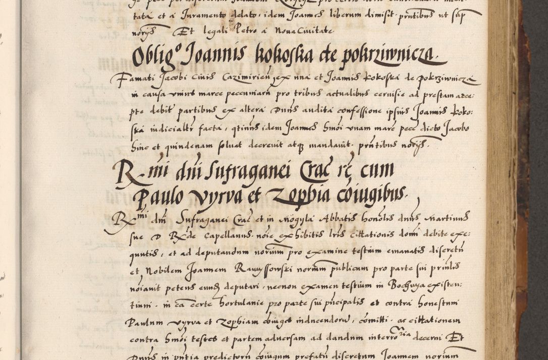 Zdjęcie nr 355 dla obiektu archiwalnego: Acta causarum, obligacionum, sentenciarum tam interlocutoriarum quam diffinitivarum constitutionumque coram reverendo patre domino Petro Porembski canonico et officiali generali Cracoviensi de anno Domini millesimo quingentesimo quadragesimo nono, cuius indictio septima, pontificatus sanctissimi in Christo patris et domini nostri domini Pauli divina providencia tercii, anno ipsius nacionis Pauli pape terciii die tercia mensis Novembris inchoatur
