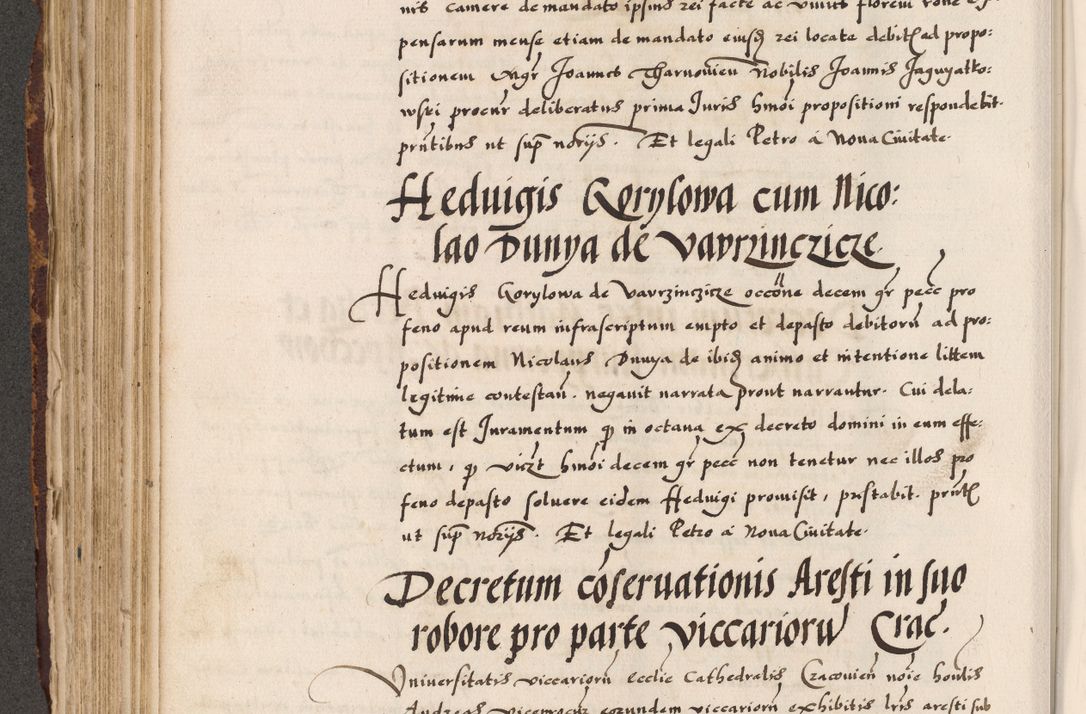 Zdjęcie nr 362 dla obiektu archiwalnego: Acta causarum, obligacionum, sentenciarum tam interlocutoriarum quam diffinitivarum constitutionumque coram reverendo patre domino Petro Porembski canonico et officiali generali Cracoviensi de anno Domini millesimo quingentesimo quadragesimo nono, cuius indictio septima, pontificatus sanctissimi in Christo patris et domini nostri domini Pauli divina providencia tercii, anno ipsius nacionis Pauli pape terciii die tercia mensis Novembris inchoatur
